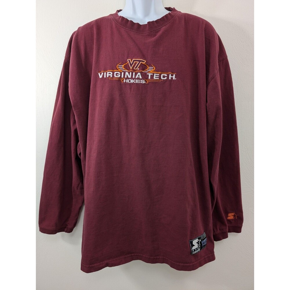 Virginia Tech Hokies 2XL Men's Long Sleeve Heavyweight Embroidered Henly 52" PTP